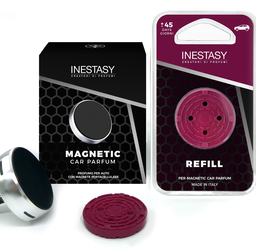 PARFUM DE VOITURE MAGNÉTIQUE + RECHARGE ROSSO GRAN RISERVA