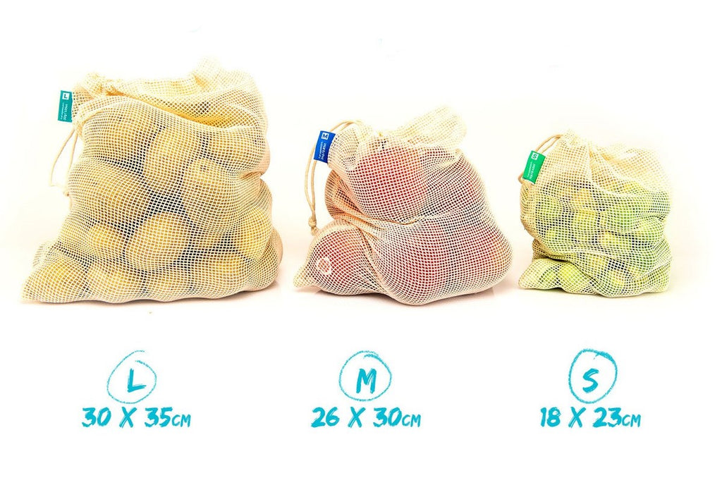SACOS DE FRUTAS E VEGETAIS - 3 SACOS DE COMPRAS + 1 SACO DE PÃO
