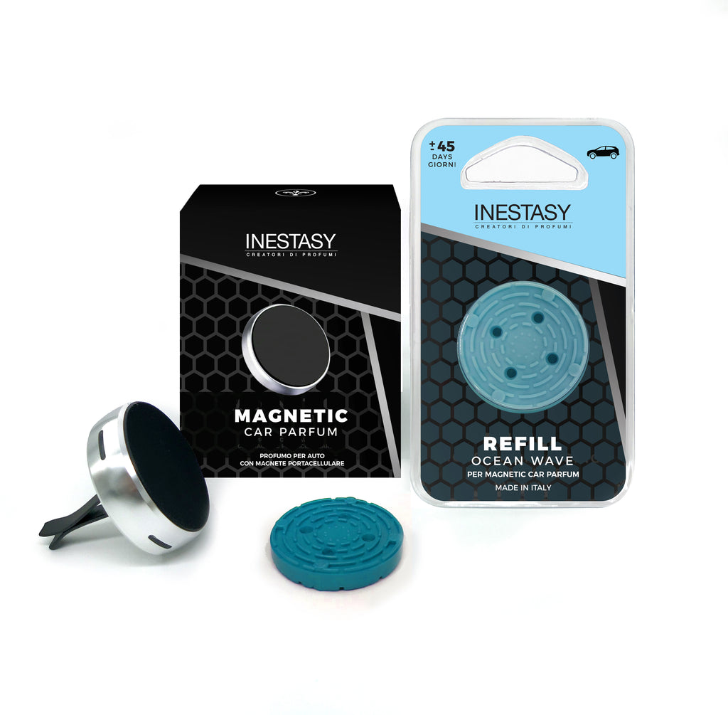 PARFUM DE VOITURE MAGNÉTIQUE + RECHARGE OCEAN WAVE 