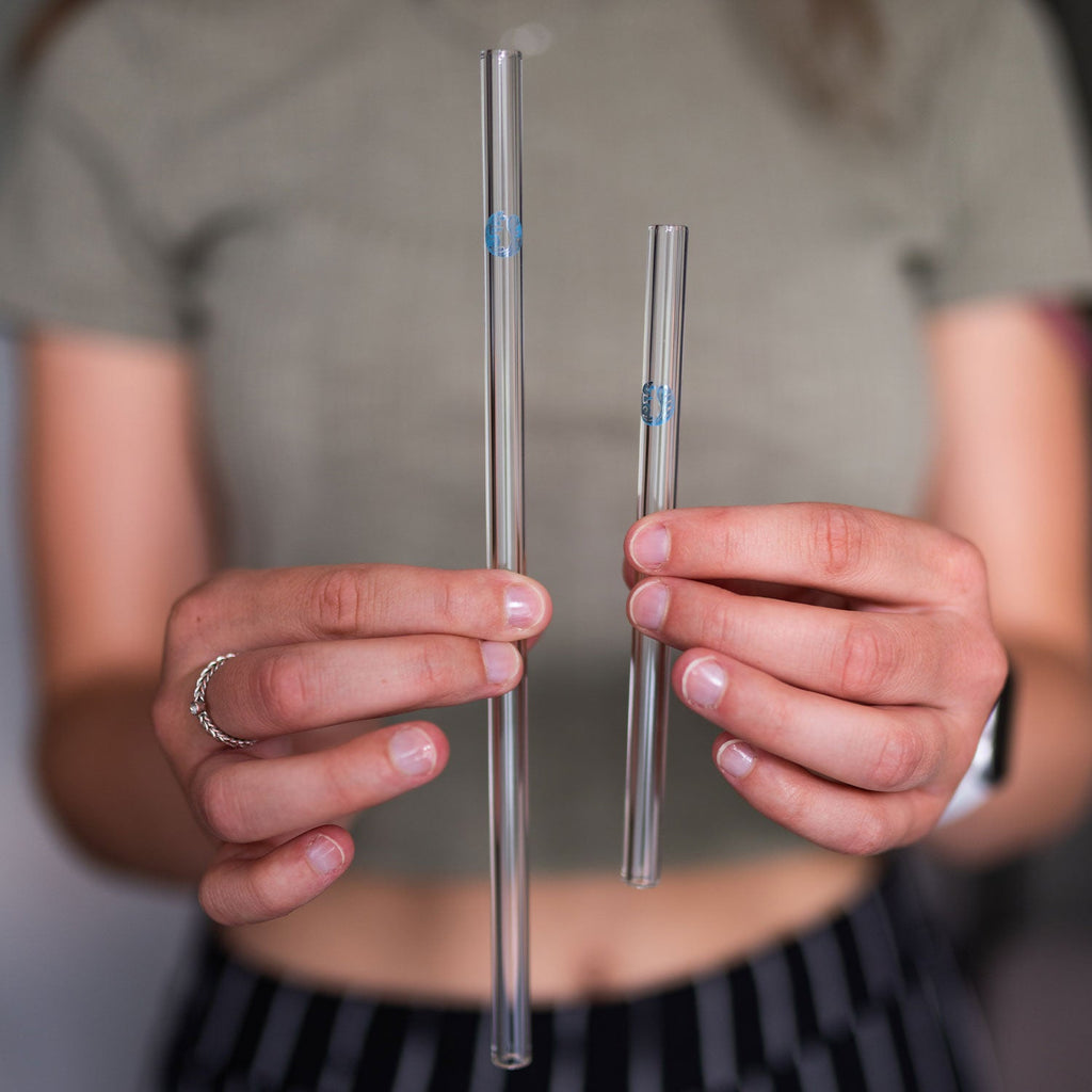 GLASS STRAWS 15 CM with CLEANING BRUSH